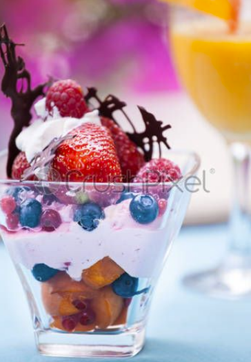  Fruit Salad with Ice Cream 